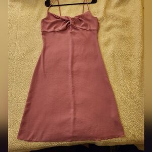 Pink Dress with Twisting at Chest